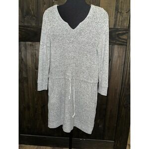 Soft Surroundings Easy Living Gray Dress Size Petite XS Drawstring Waist Pockets